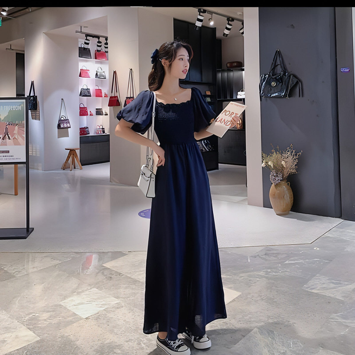 Puff-Ärmel-Jumpsuit Damen Sommer
