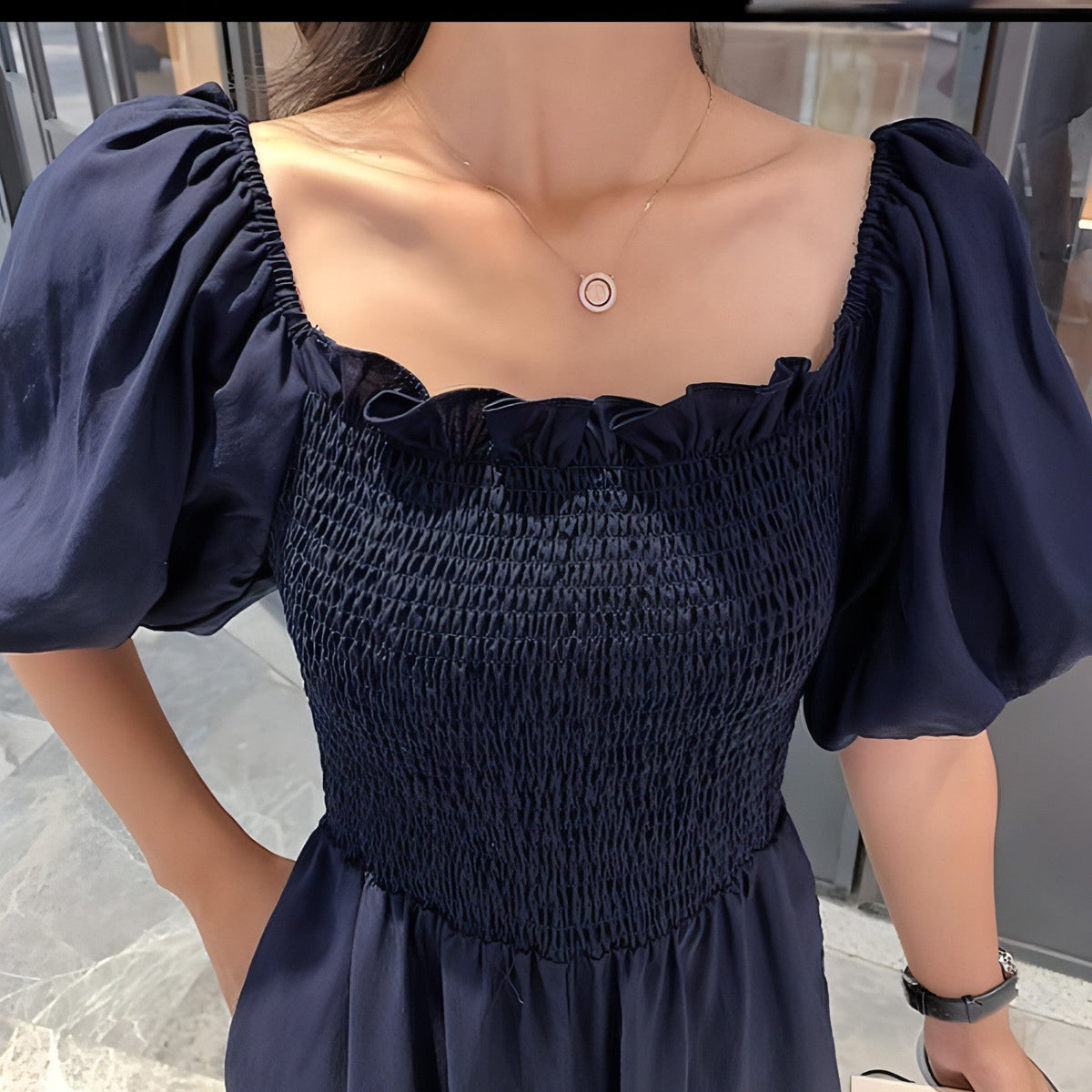 Puff-Ärmel-Jumpsuit Damen Sommer