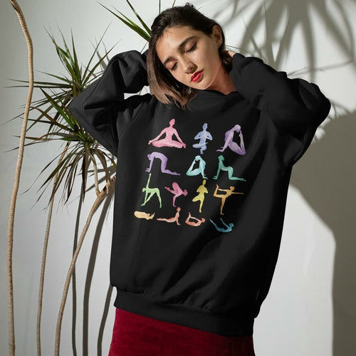 Crewneck-Sweatshirt mit Yoga-Motiv