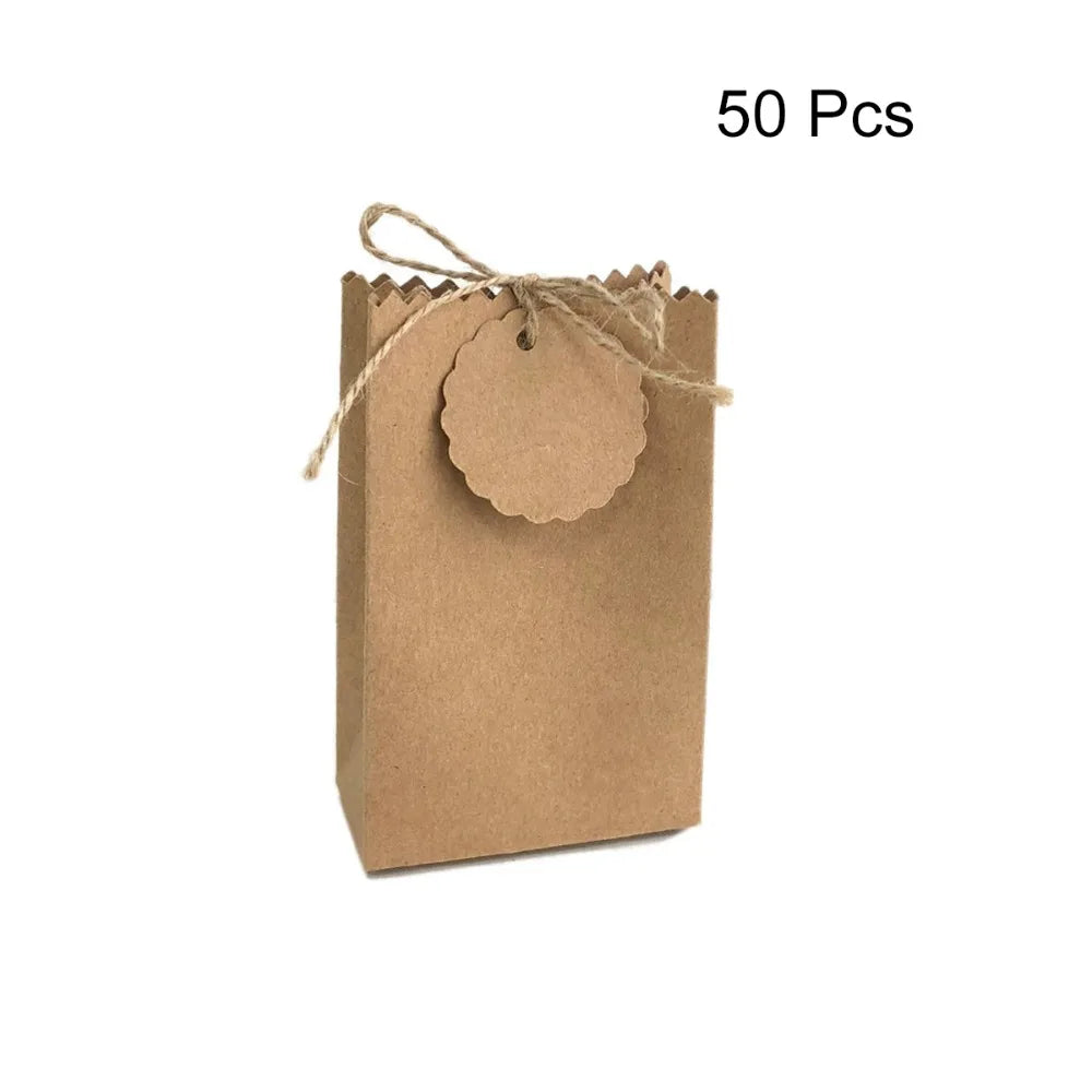 Multifunktionale Retro-Geschenkbox aus Kraftpapier zum Wiederbefüllen mit Seil-Anhänger, Süßigkeiten-Verpackungsbeutel, DIY Geburtstagsfeier-Gastgeschenkbox, Hochzeit