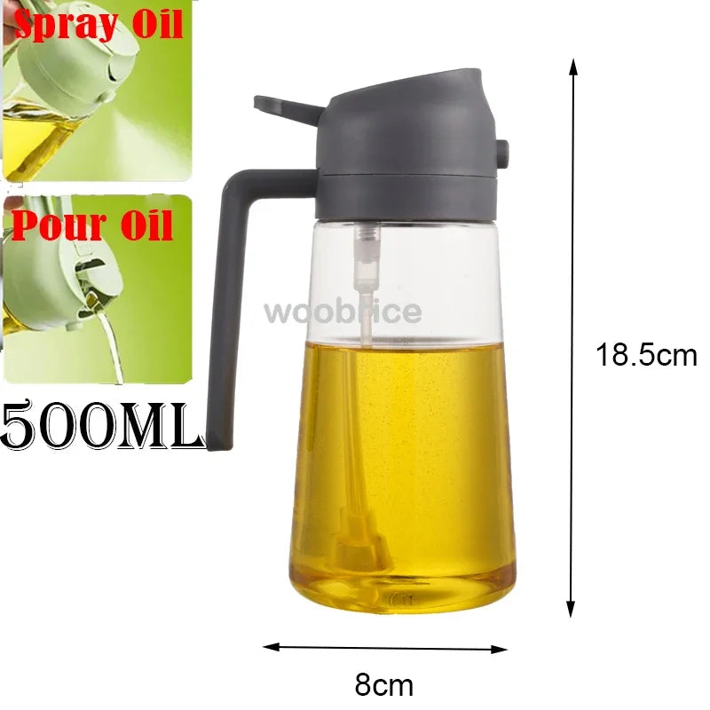 Olivenöl-Sprühflasche für Ölflaschen-Ausgießer zum Kochen von Öl, Gewürzen, Camping-Spender mit automatischem Deckel, Gewürzstreuer