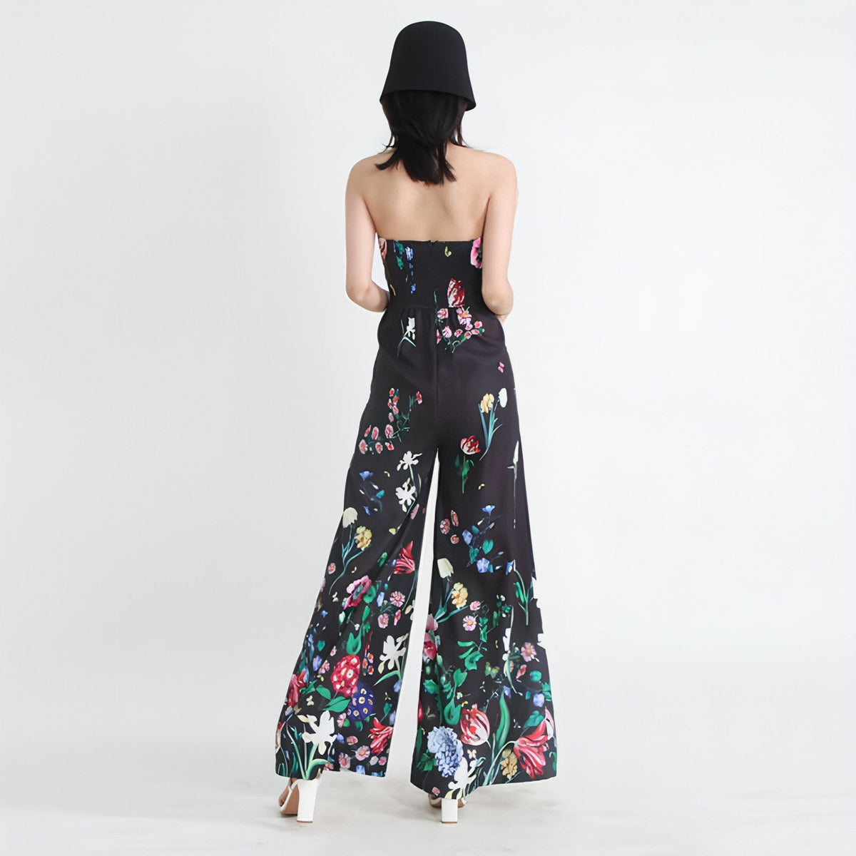 Overall mit botanischem Blumendruck