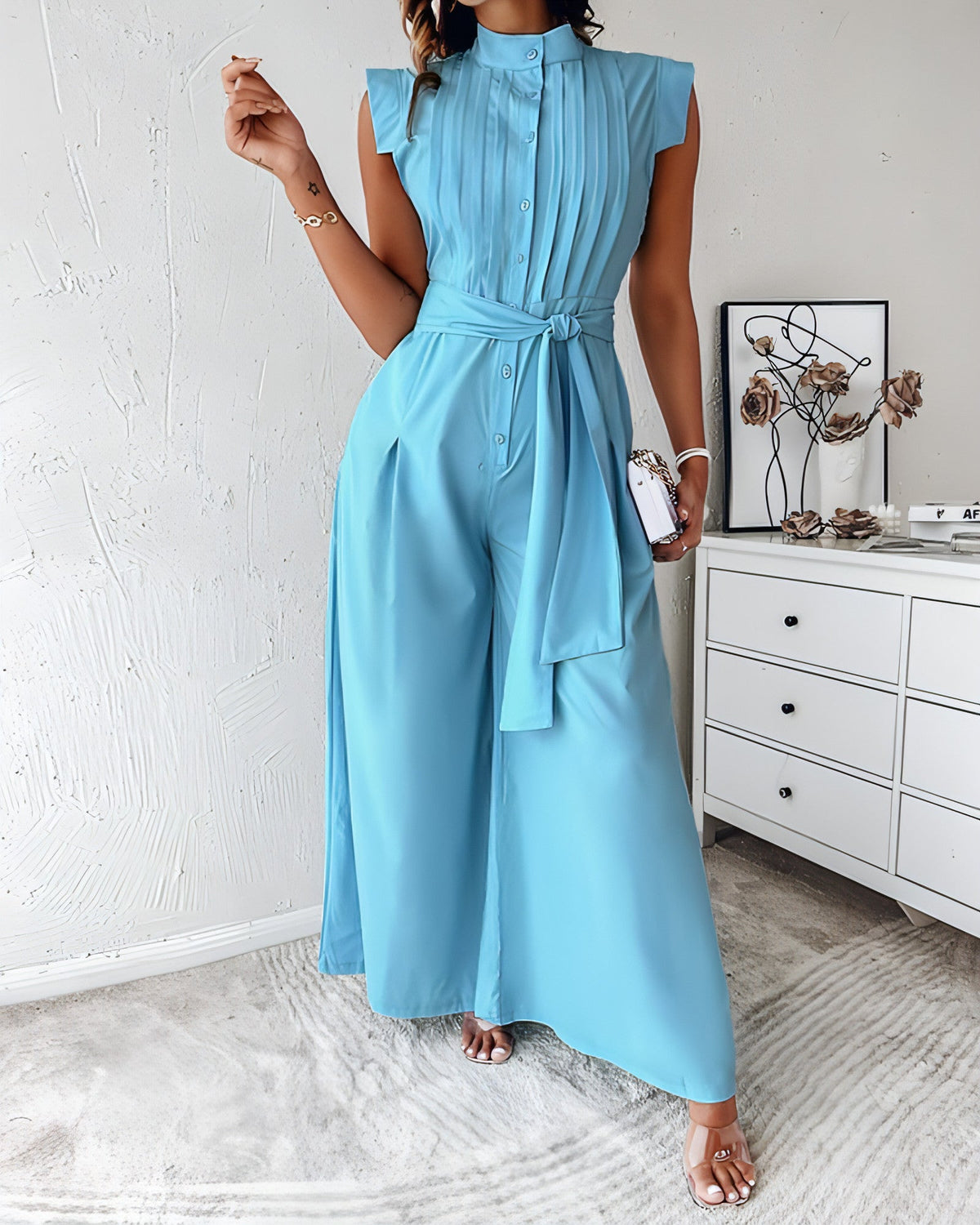 A.1 Fashion Damenbekleidung Blauer locker sitzender Overall
