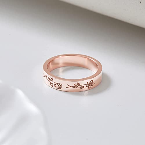 Geburtsmonatsblumen-Ring, Familien-Blumen-Ring, Geschenk für Mama, Mutter-Ring