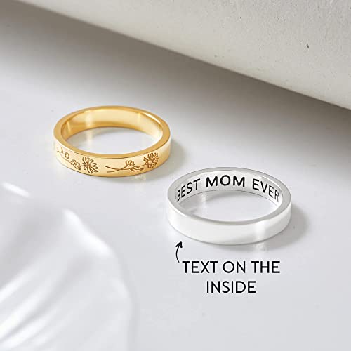Geburtsmonatsblumen-Ring, Familien-Blumen-Ring, Geschenk für Mama, Mutter-Ring