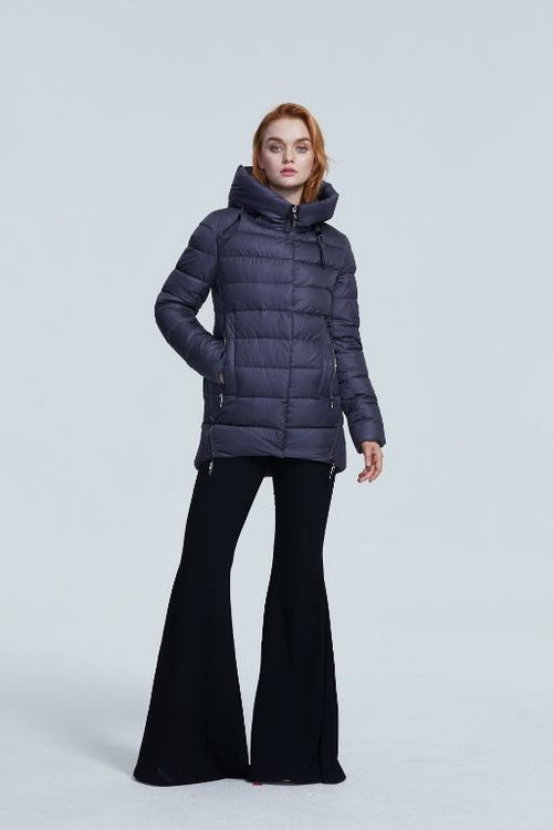 Damen warmer Kapuzenwintermantel Damenjacke Freizeitparka-Jacke