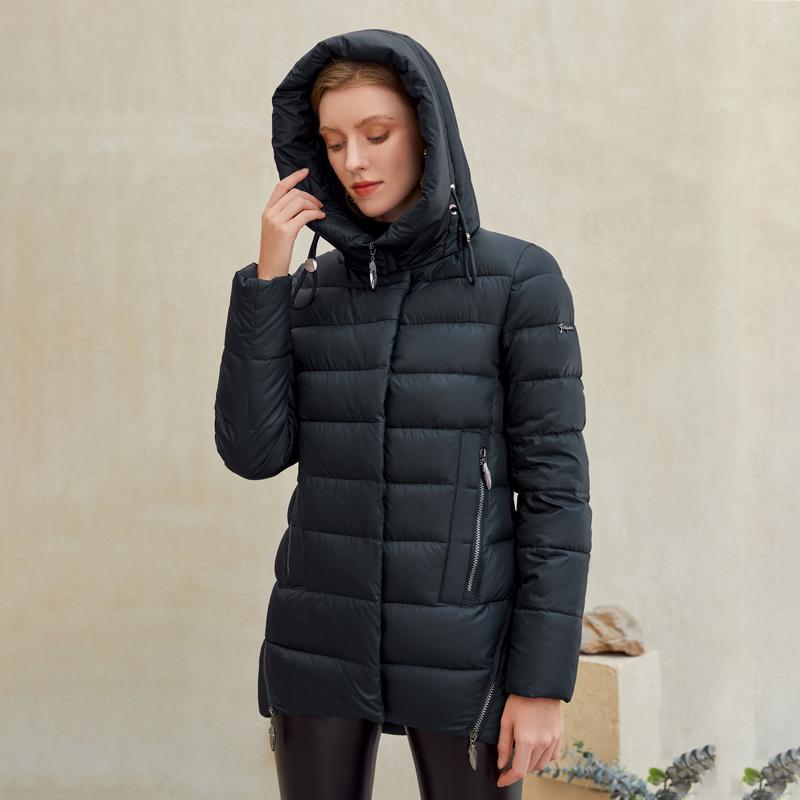 Damen warmer Kapuzenwintermantel Damenjacke Freizeitparka-Jacke