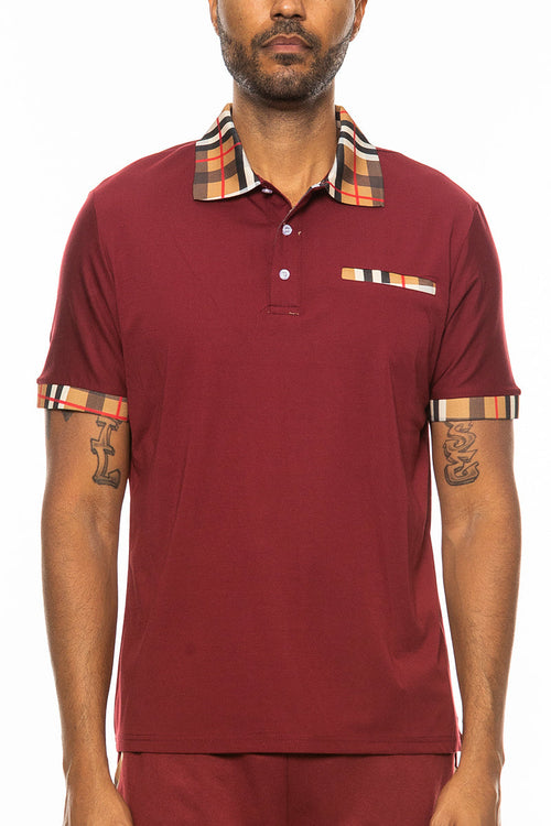 Polohemd mit Karodetail