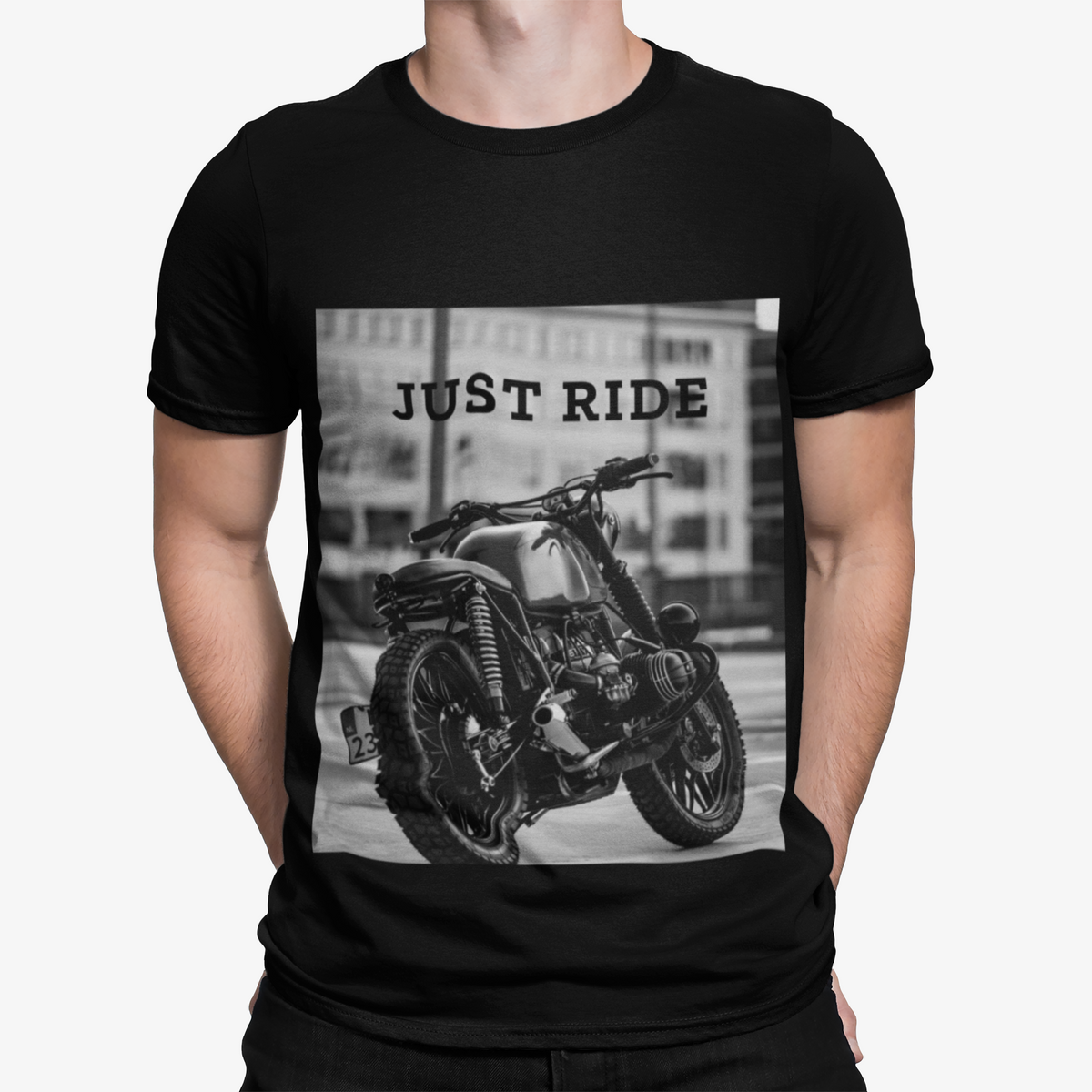 Motorrad Just Ride Schweres Baumwoll-T-Shirt