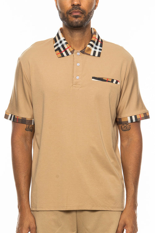 Polohemd mit Karodetail