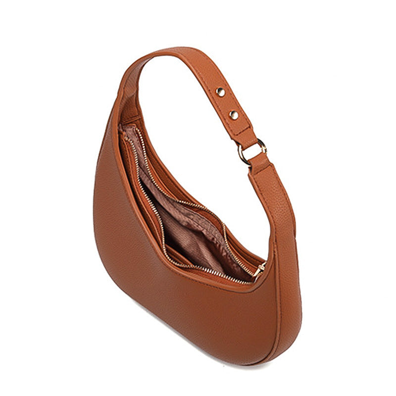 European and American Irregular Crescent-Shaped Handbag Large-Capacity
