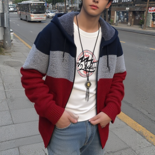 Herren Kapuzen-Sweatshirt mit Reißverschluss
