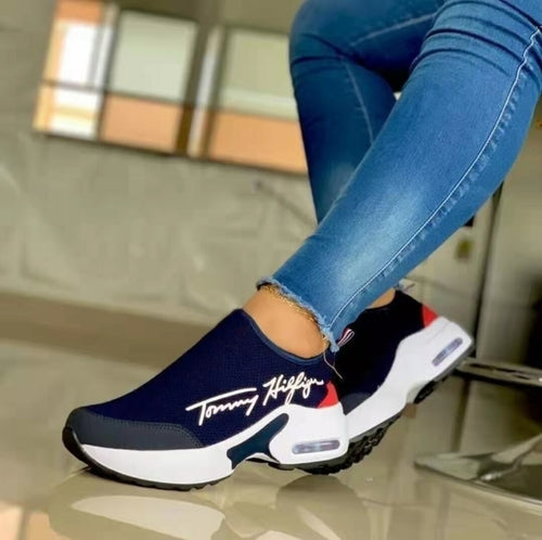 Freizeit-Atmungsaktive Plateau-Wedges Damen Walking-Sneaker Flache Damenschuhe