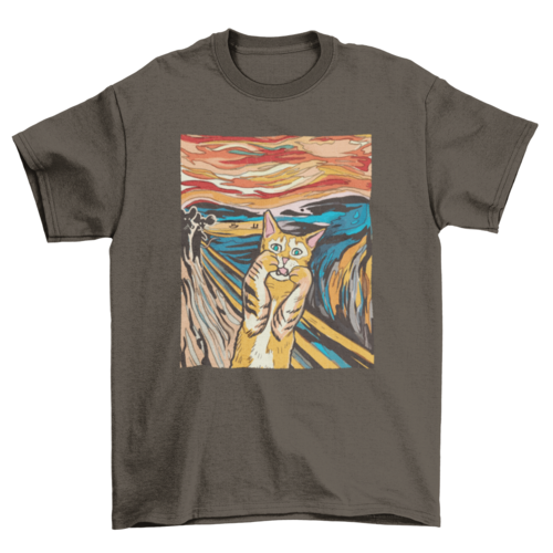 Das Schrei-Parodie-Katzen-T-Shirt