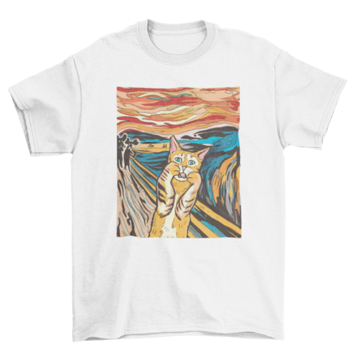 Das Schrei-Parodie-Katzen-T-Shirt