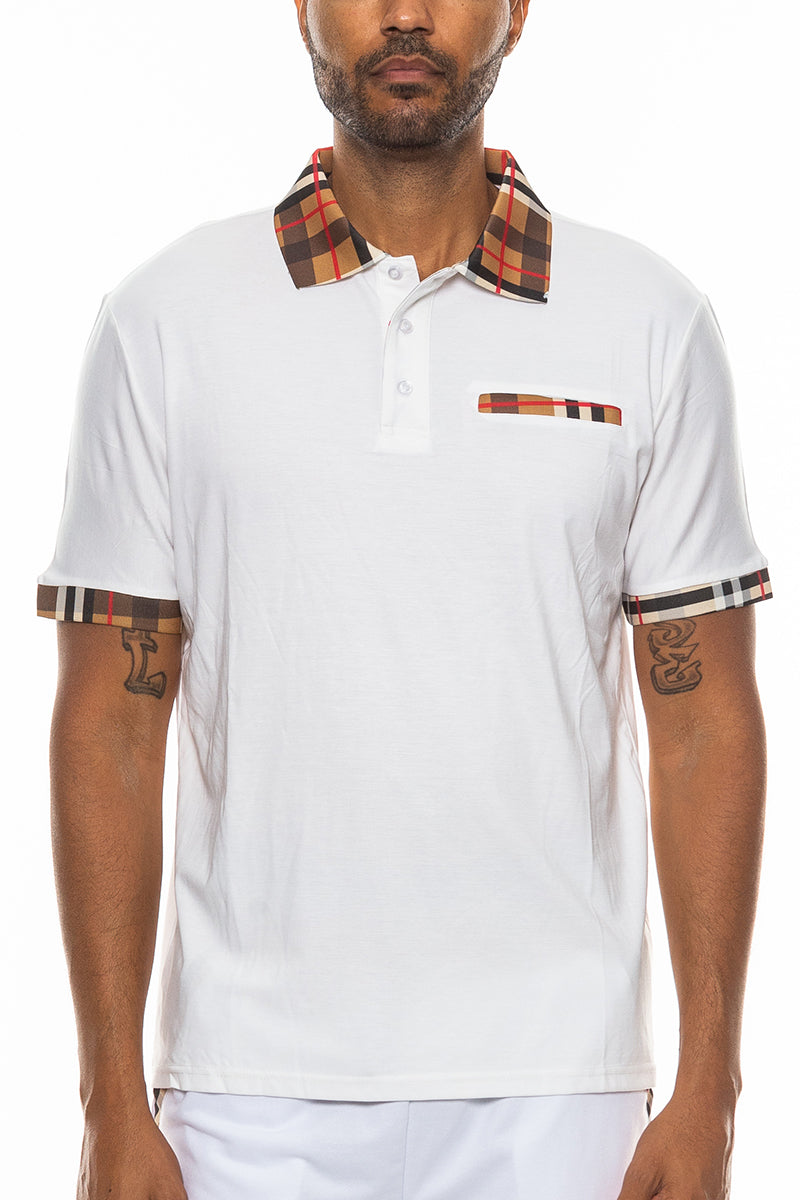 Polohemd mit Karodetail