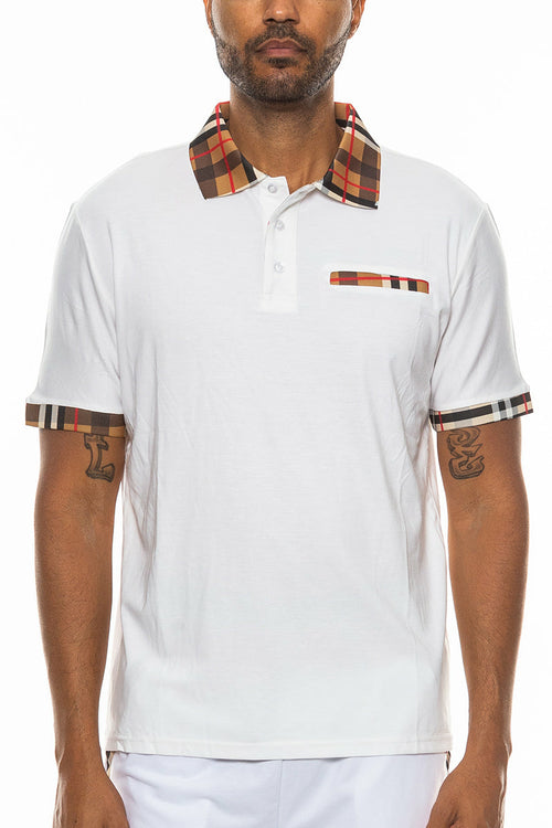 Polohemd mit Karodetail