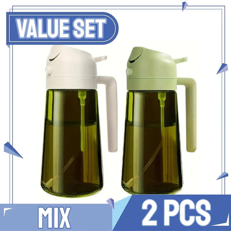 Olivenöl-Sprühflasche für Ölflaschen-Ausgießer zum Kochen von Öl, Gewürzen, Camping-Spender mit automatischem Deckel, Gewürzstreuer