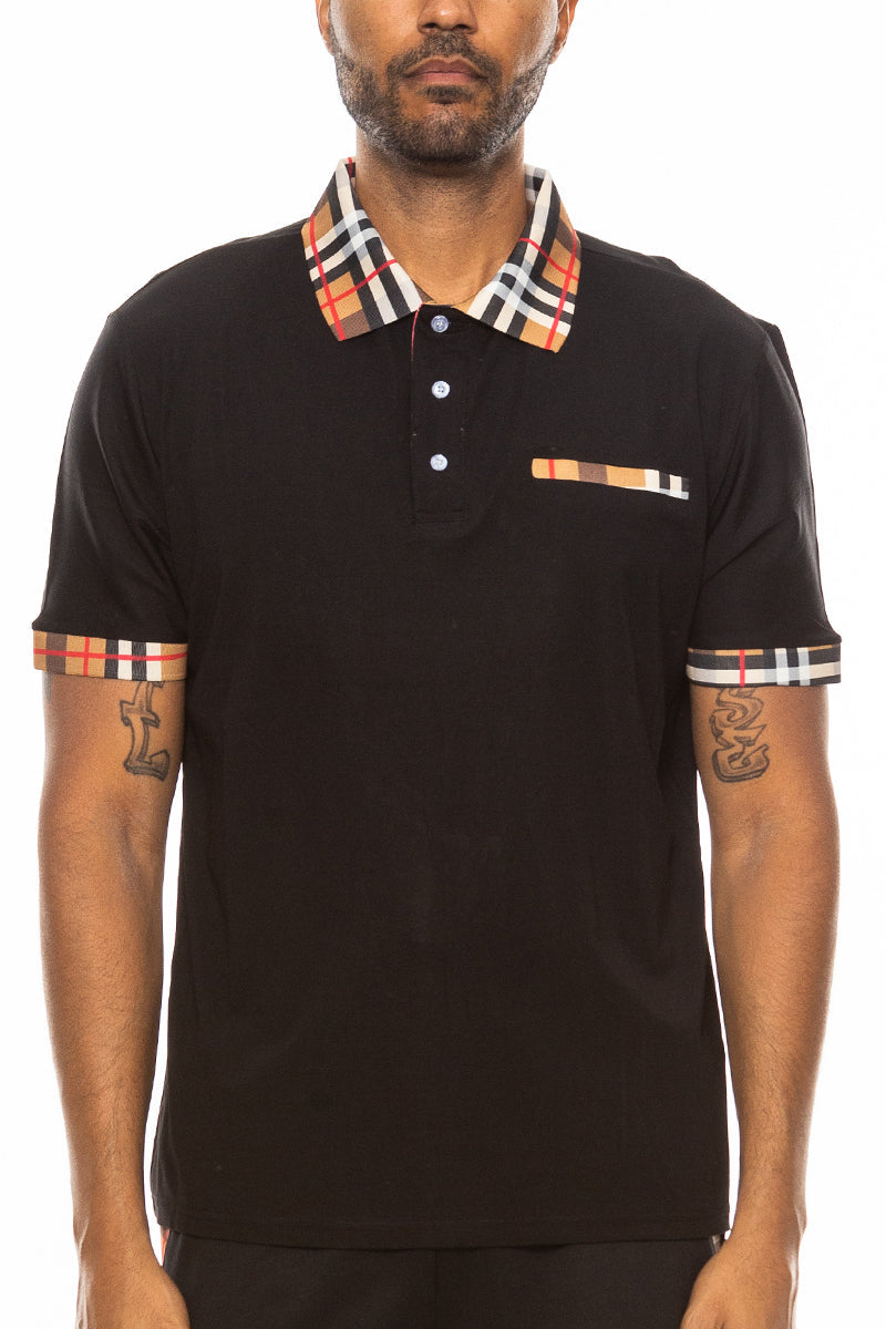 Polohemd mit Karodetail