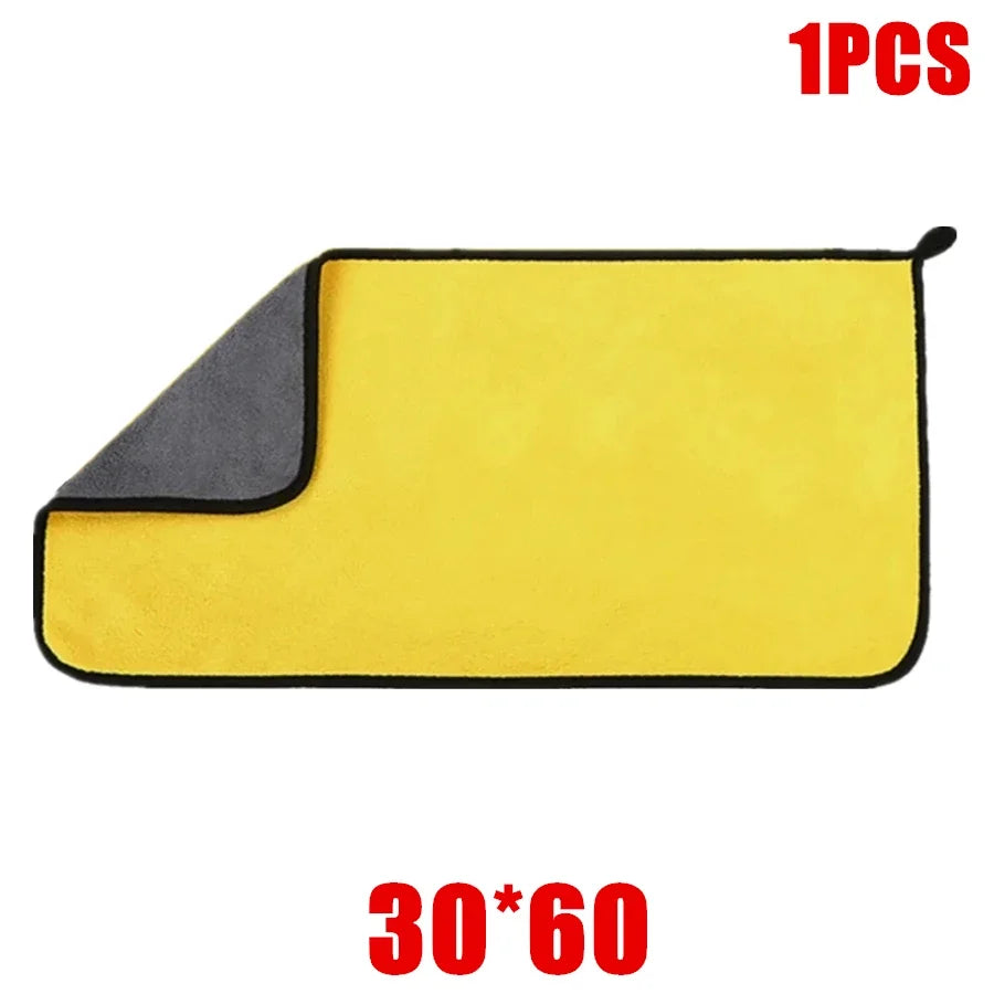 1/2/3/6/10pcs 30X60cm Microfiber Car Cleaning Towels Soft Quick Drying for Windows Mirrors Wiping Rags Double Layer Wash Cloth