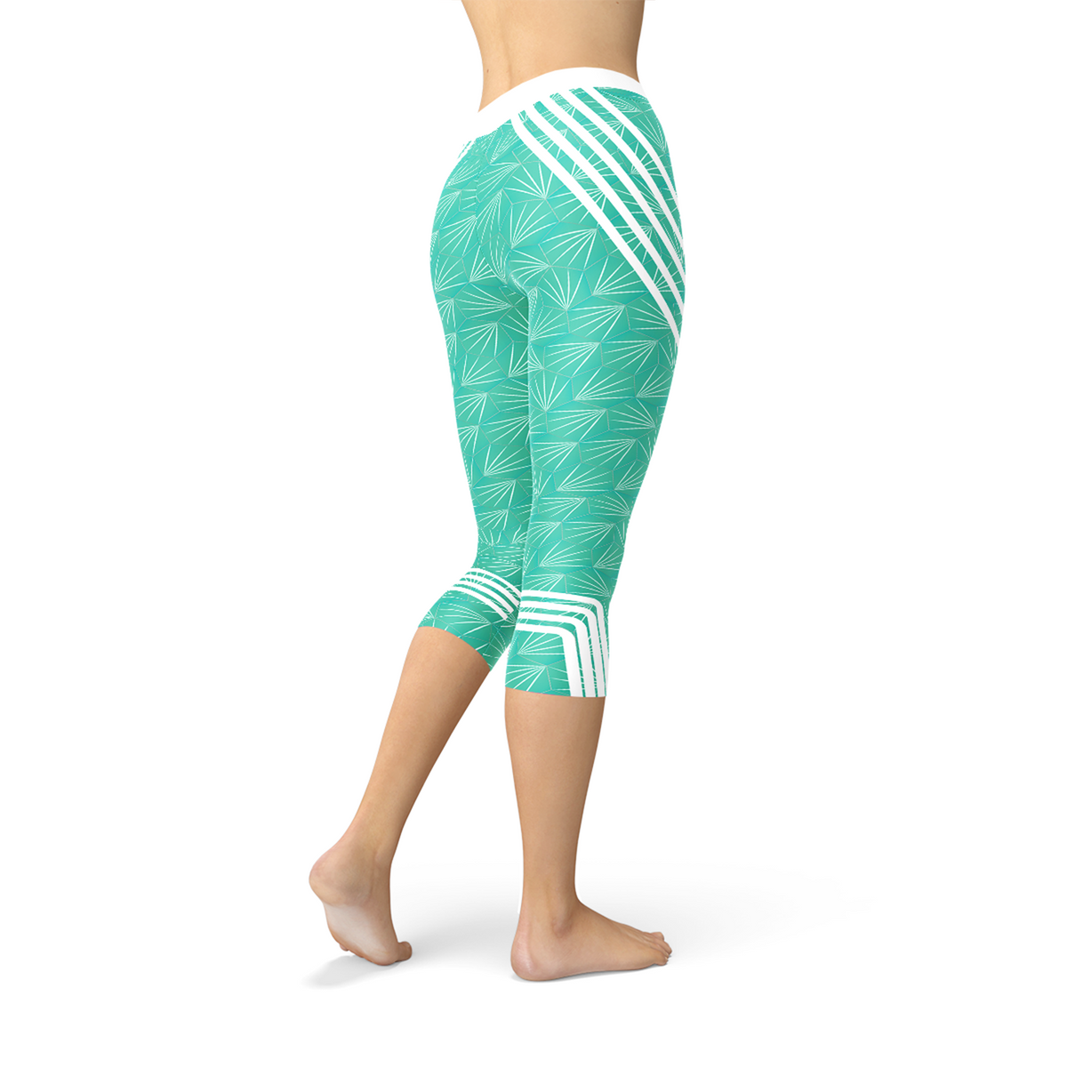 Türkise Sport-Capri-Leggings