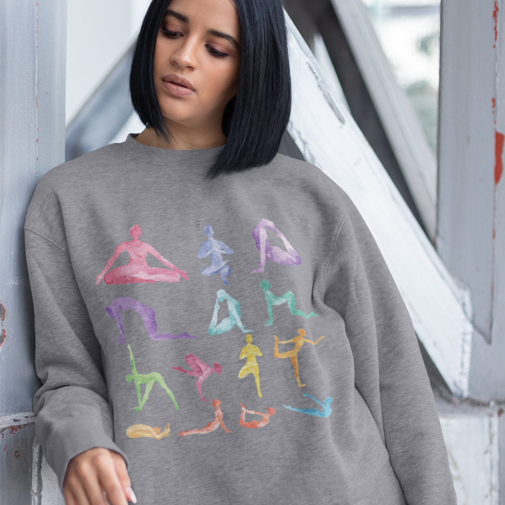 Crewneck-Sweatshirt mit Yoga-Motiv