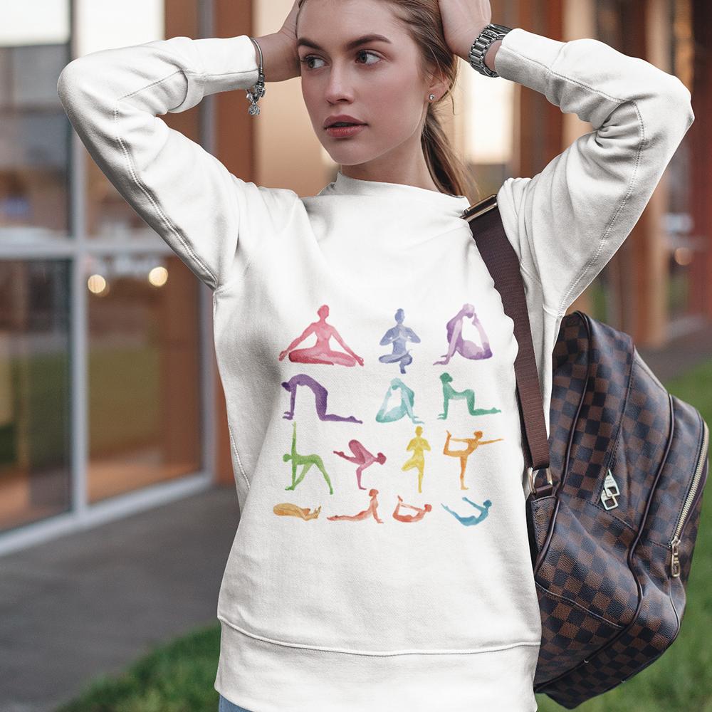 Crewneck-Sweatshirt mit Yoga-Motiv