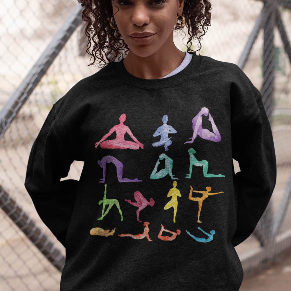 Crewneck-Sweatshirt mit Yoga-Motiv
