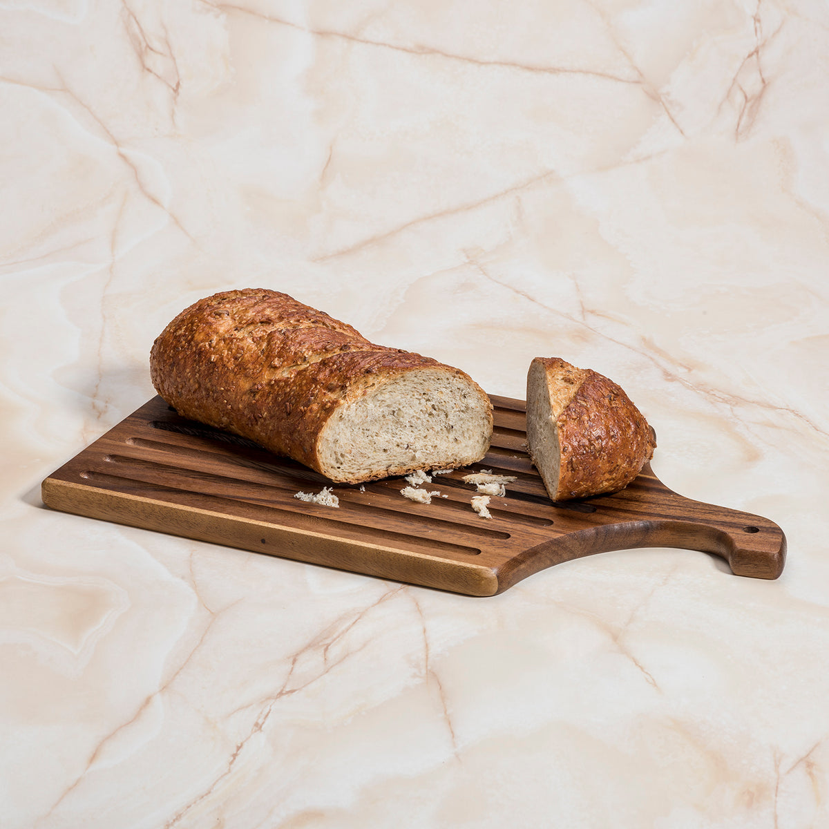 Acacia Wood Slotted Bread Board 10" x 18"