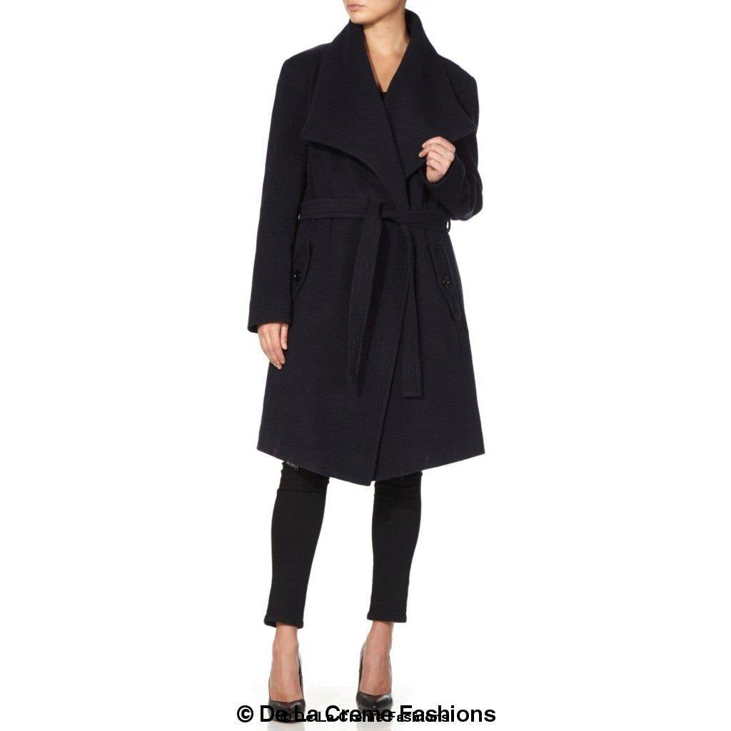 Dustercoat aus Wollmischung mit großem Revers