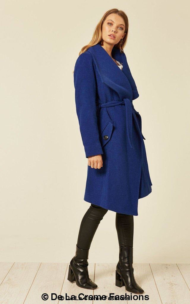 Dustercoat aus Wollmischung mit großem Revers