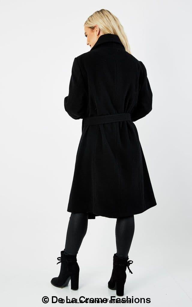 Dustercoat aus Wollmischung mit großem Revers