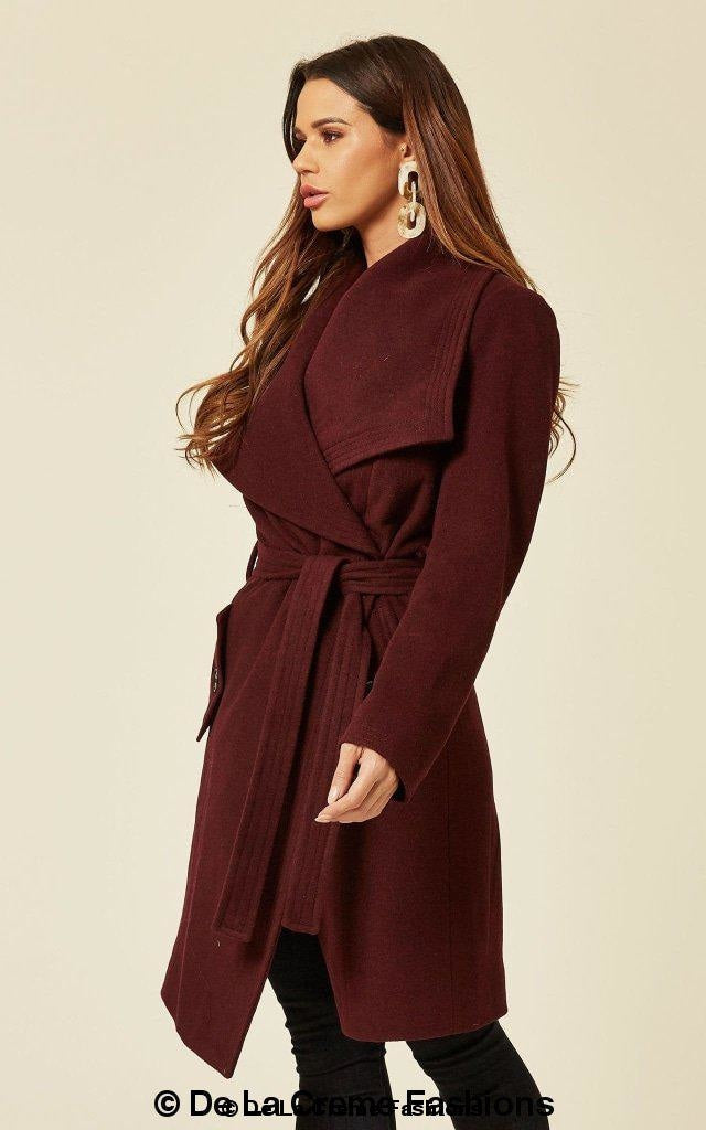 Dustercoat aus Wollmischung mit großem Revers