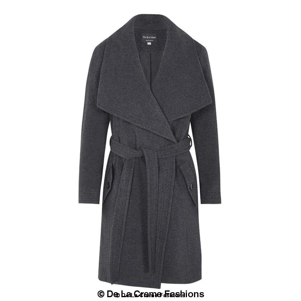 Dustercoat aus Wollmischung mit großem Revers