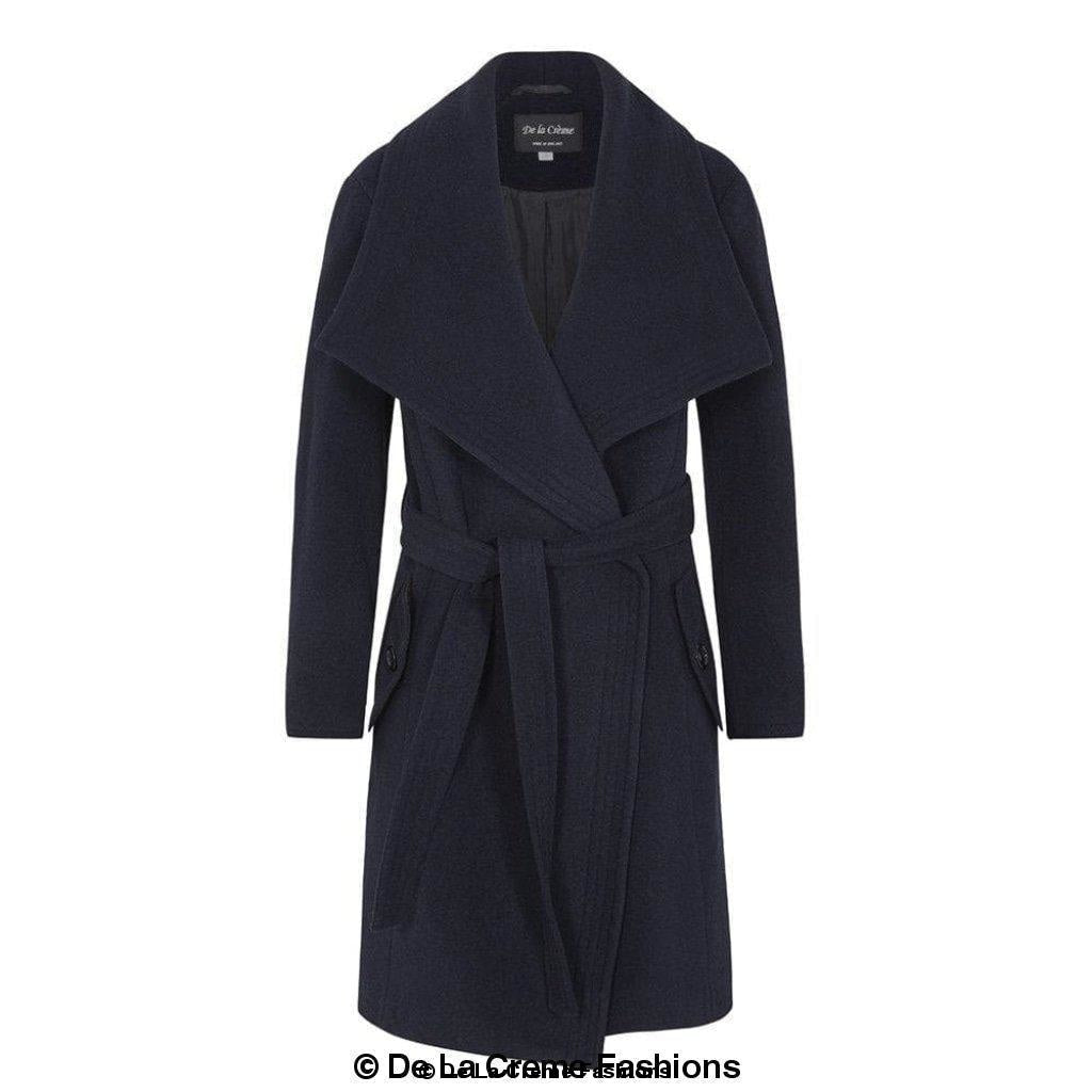Dustercoat aus Wollmischung mit großem Revers