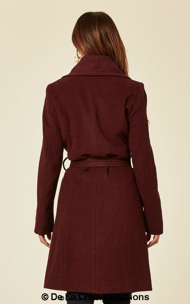 Dustercoat aus Wollmischung mit großem Revers