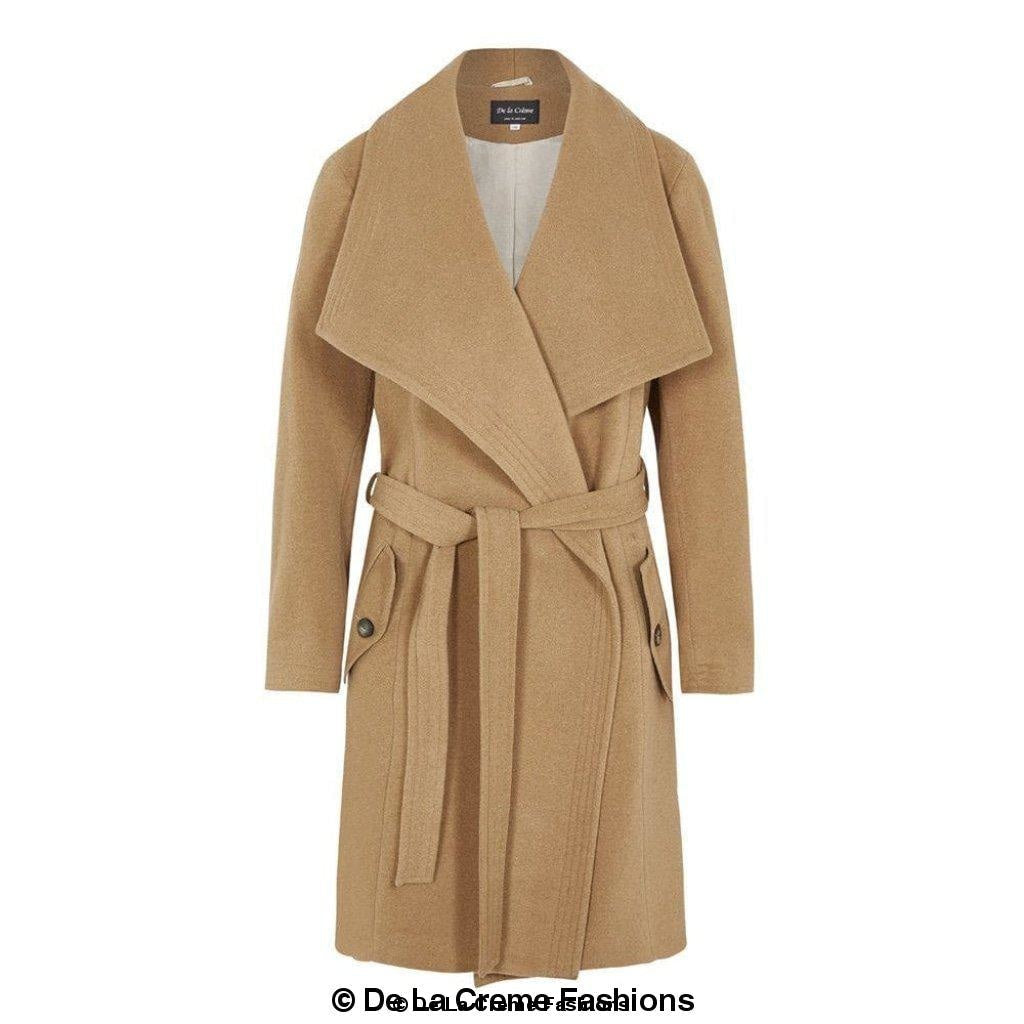 Dustercoat aus Wollmischung mit großem Revers
