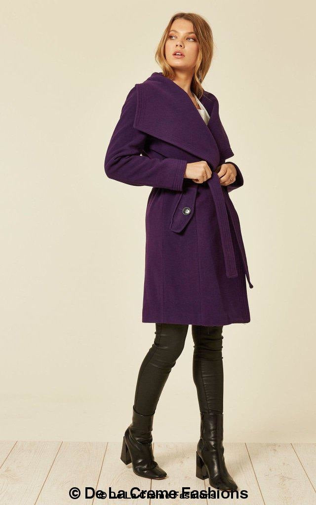Dustercoat aus Wollmischung mit großem Revers