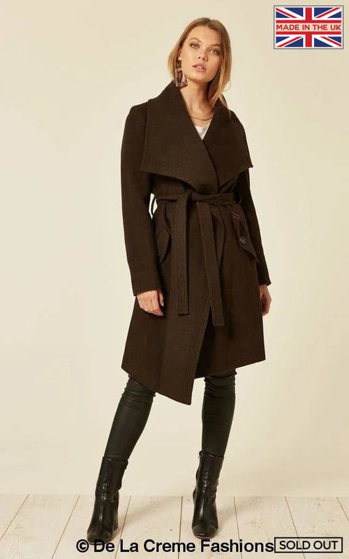 Dustercoat aus Wollmischung mit großem Revers