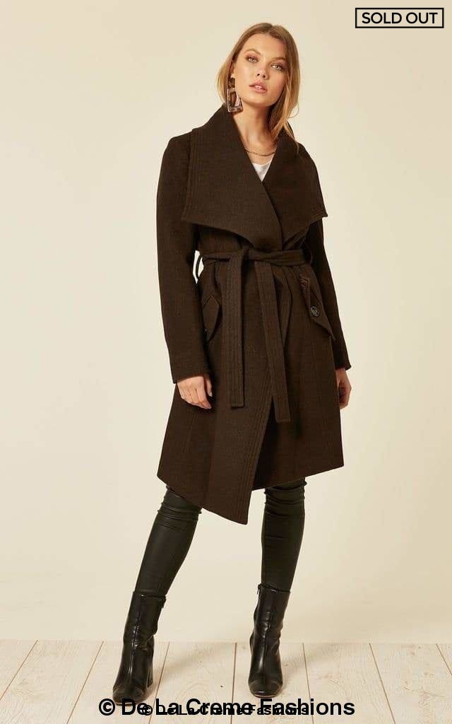 Dustercoat aus Wollmischung mit großem Revers