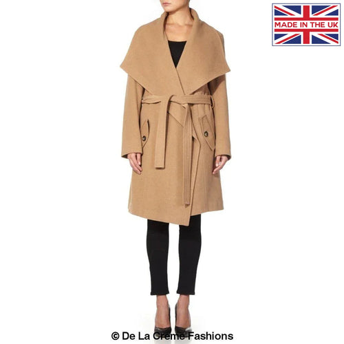 Dustercoat aus Wollmischung mit großem Revers
