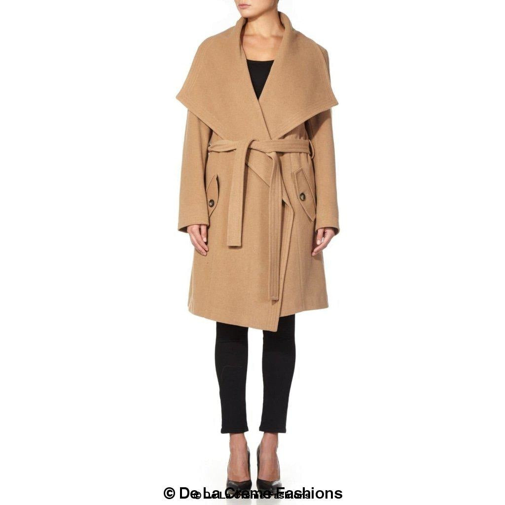 Dustercoat aus Wollmischung mit großem Revers