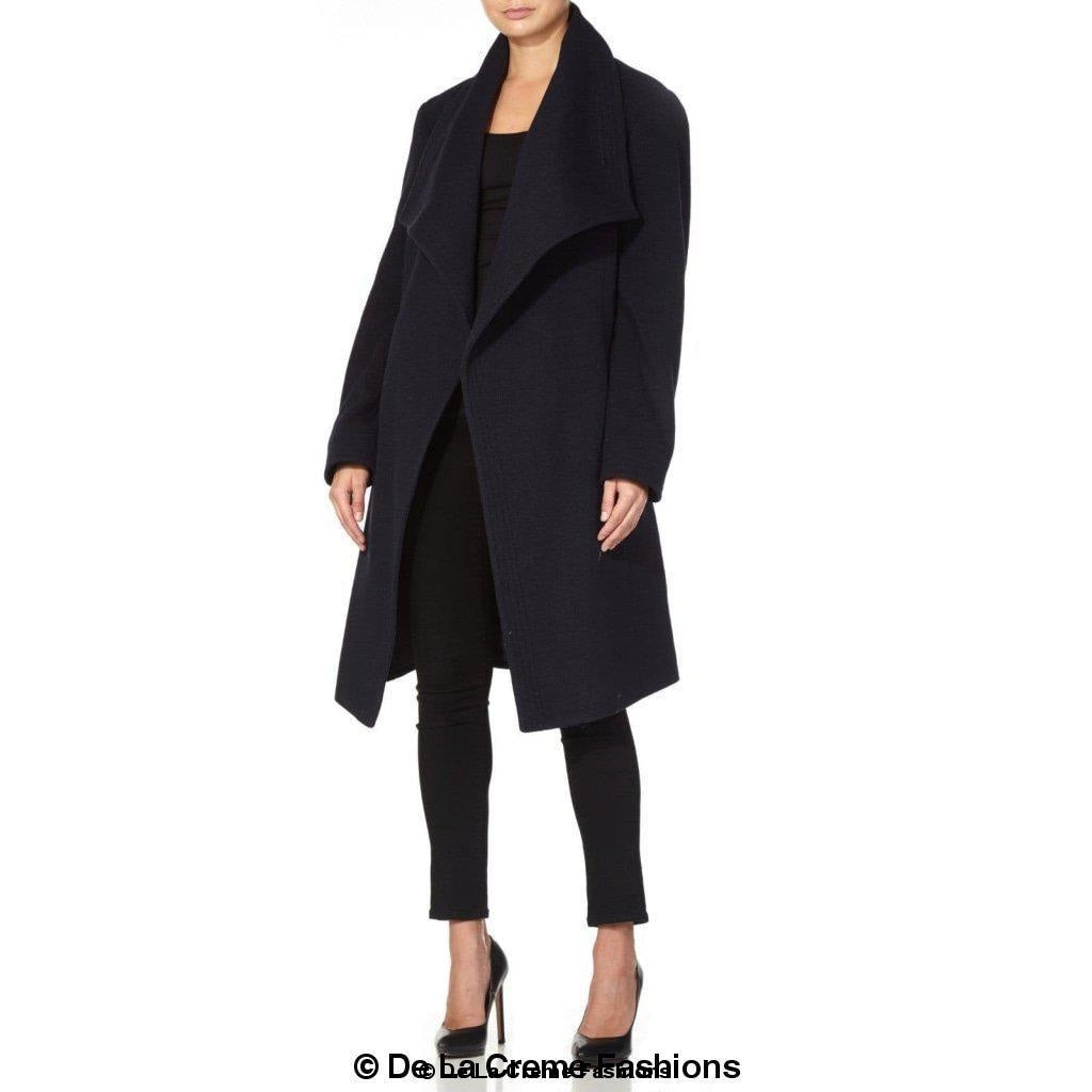 Dustercoat aus Wollmischung mit großem Revers