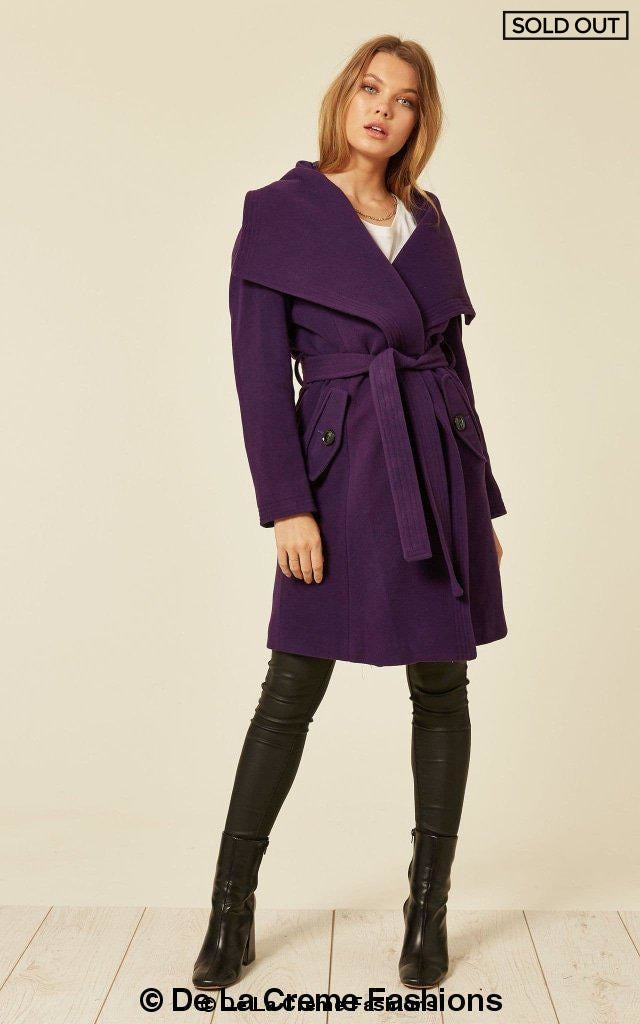 Dustercoat aus Wollmischung mit großem Revers