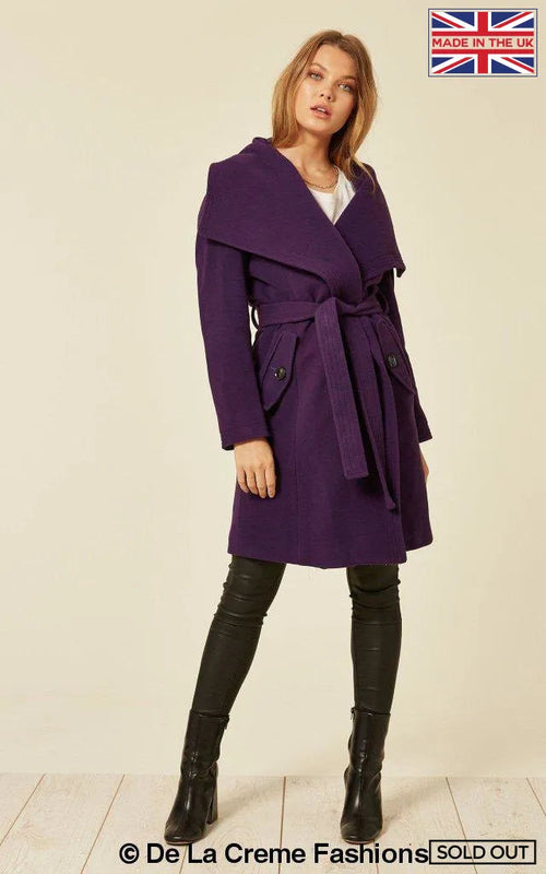 Dustercoat aus Wollmischung mit großem Revers