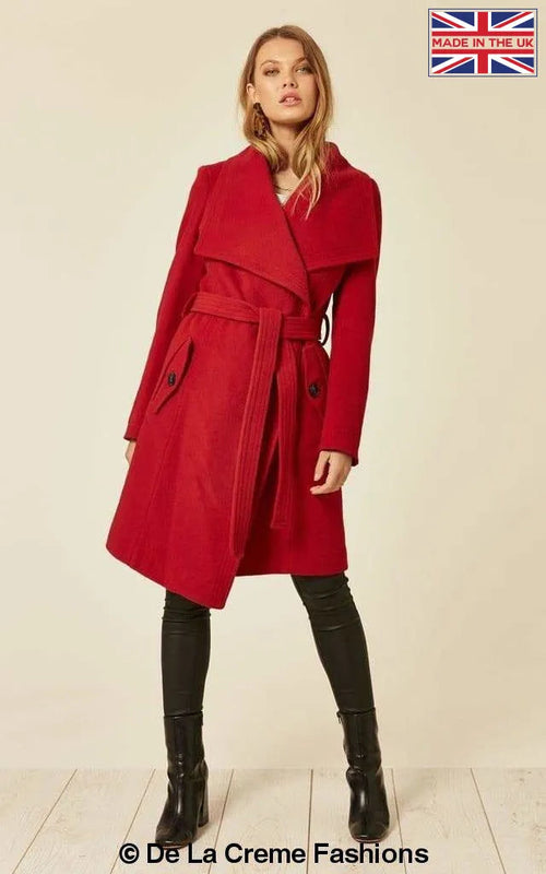 Dustercoat aus Wollmischung mit großem Revers