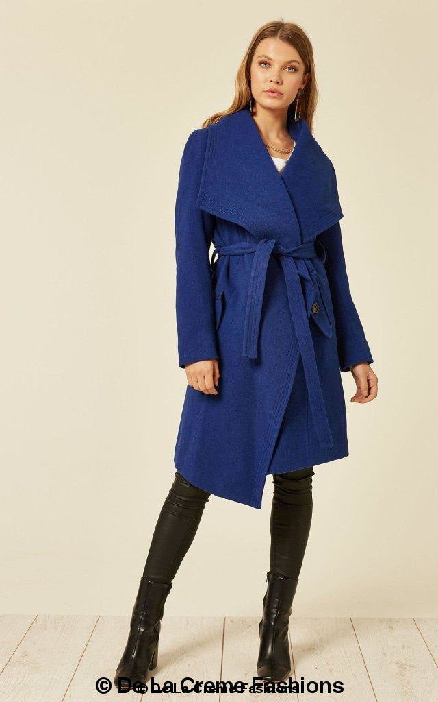 Dustercoat aus Wollmischung mit großem Revers