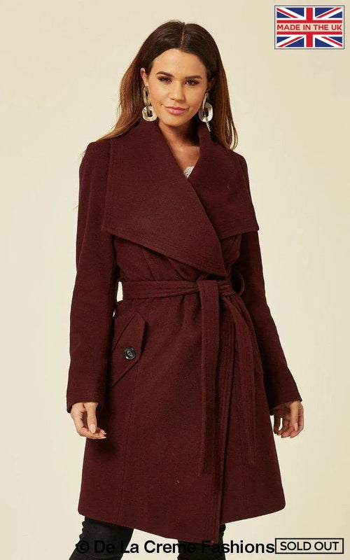 Dustercoat aus Wollmischung mit großem Revers