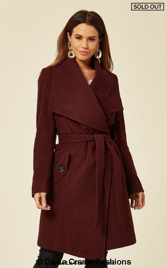 Dustercoat aus Wollmischung mit großem Revers