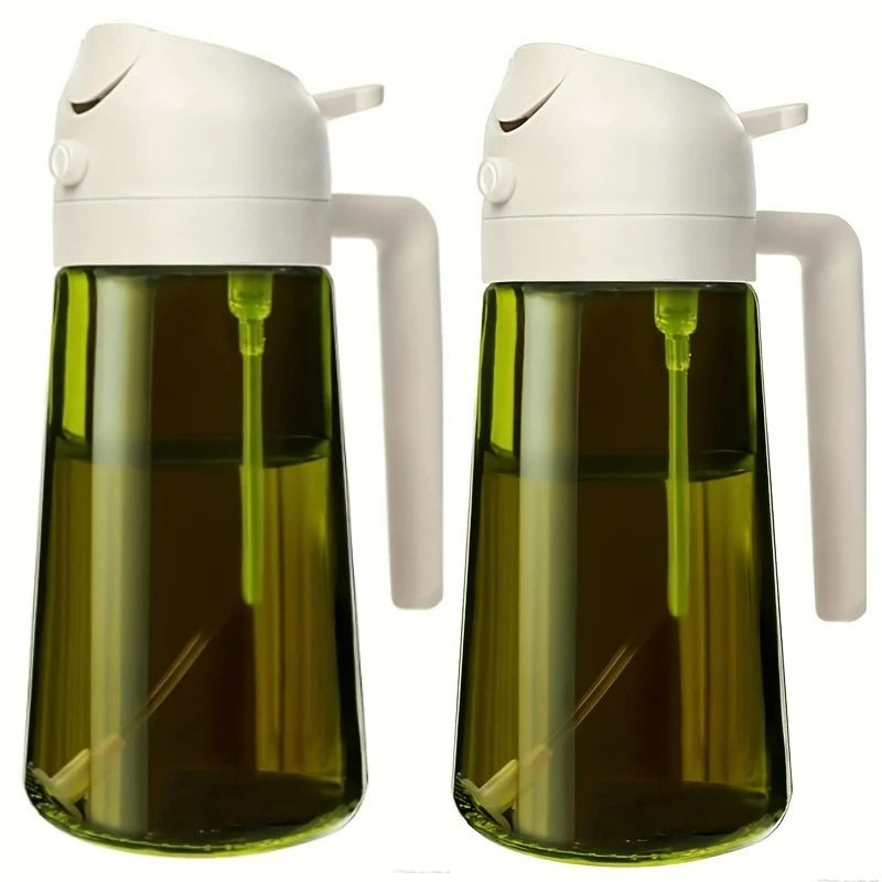 Olivenöl-Sprühflasche für Ölflaschen-Ausgießer zum Kochen von Öl, Gewürzen, Camping-Spender mit automatischem Deckel, Gewürzstreuer